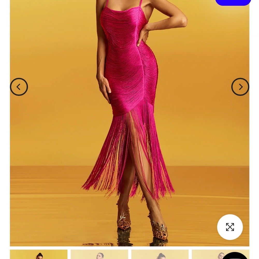 Elegant Pink Fringe Dress
